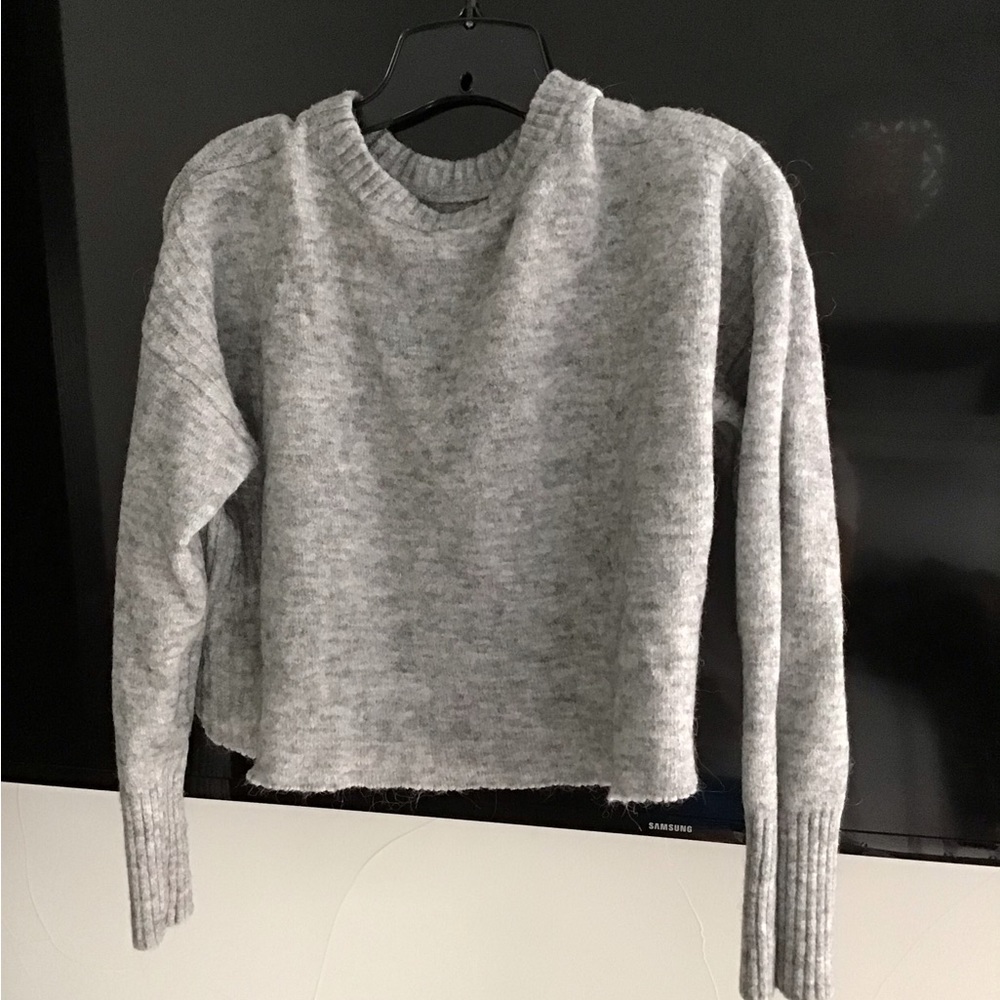Gray crop sweater